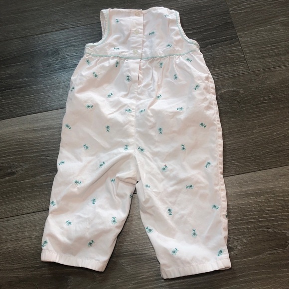 Jamie And Jack Jumpsuit Romper White Teal Floral Baby Girl Size 6-12 Months - Picture 8 of 9